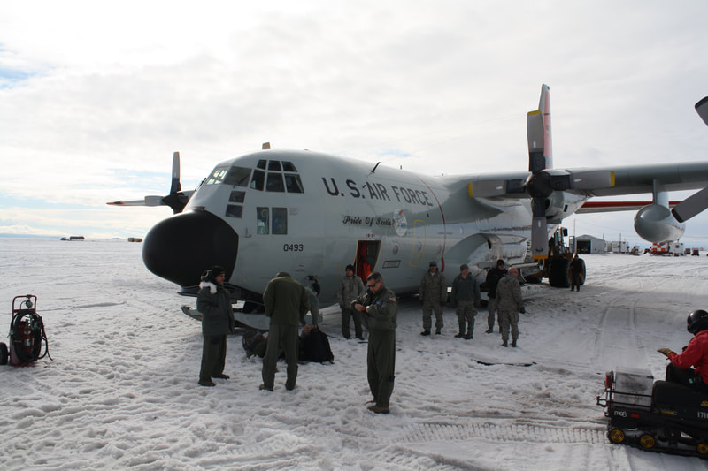 A plane landed on a glacier in Antarctica